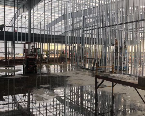 metal framing for a commercial building 